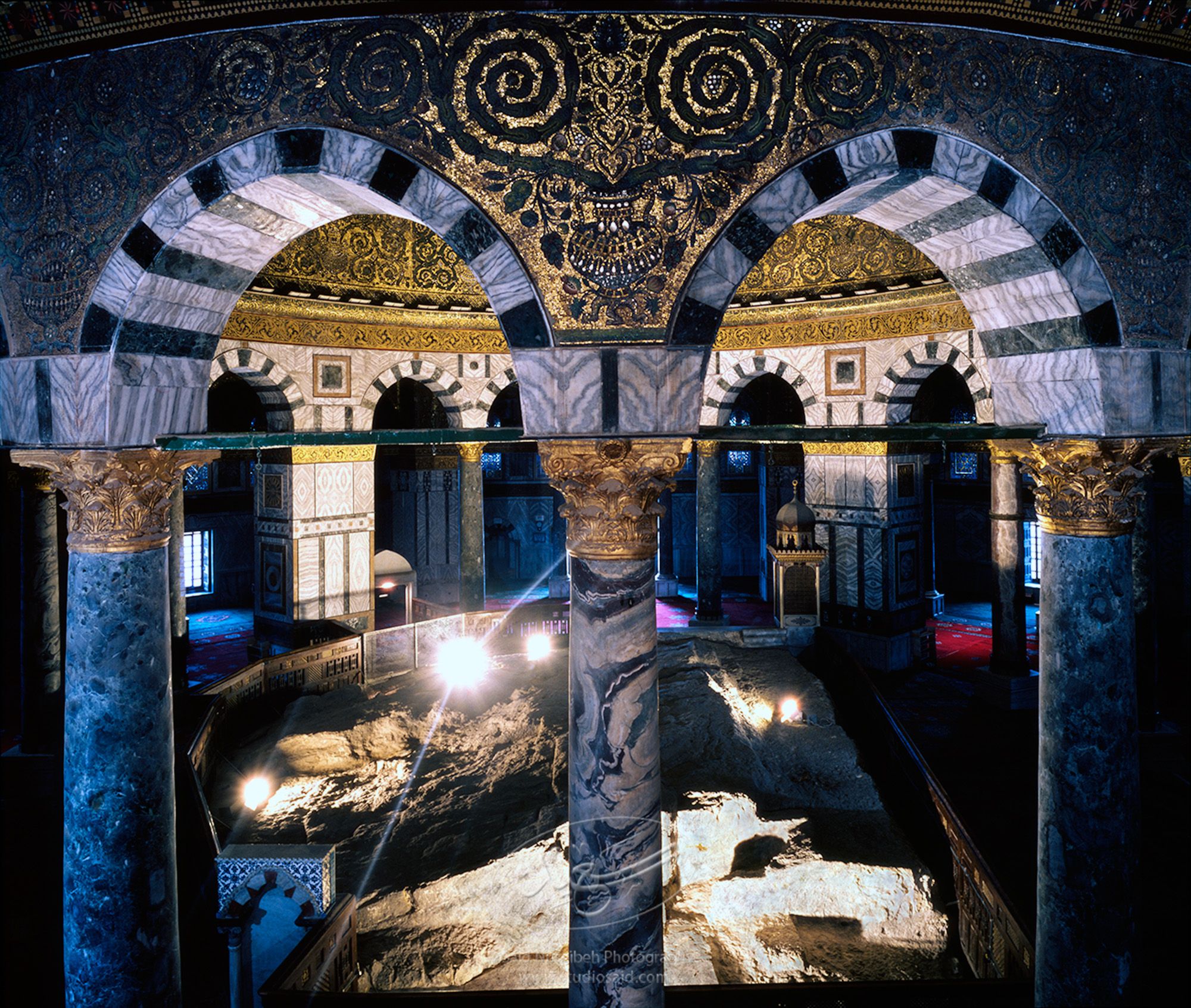 <i>Qubbat al-Sakhra</i> / Dome of the Rock. In the <i>Masjid al-Aqsa</i>, Old City Jerusalem <i>alQuds</i>.