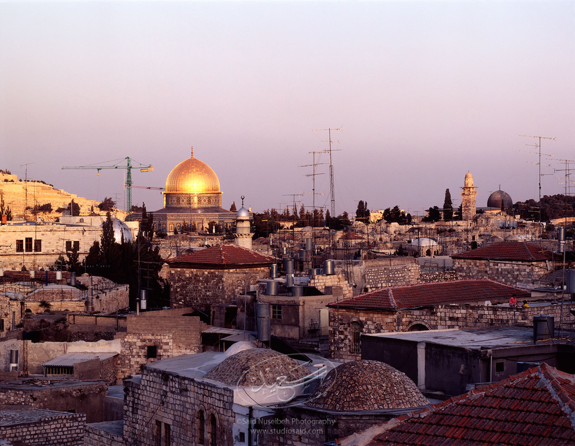 Toward the <i>Qubbat al-Sakhra</i> / Dome of the Rock and <i>Masjid al-Aqsa</i>, Old City Jerusalem <i>alQuds</i>.