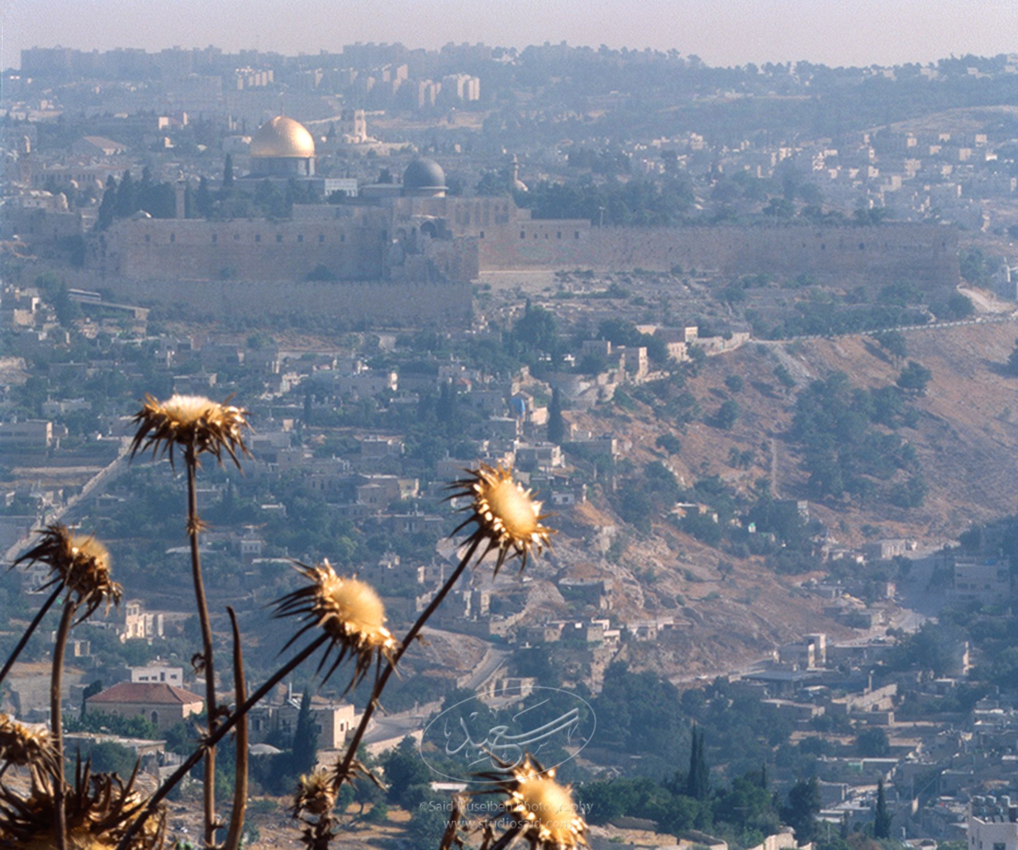 Toward the <i>Qubbat al-Sakhra</i> / Dome of the Rock and <i>Masjid al-Aqsa</i>, Old City Jerusalem <i>alQuds</i>.