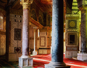 View northwest from Qibla door, Dome of the Rock